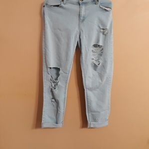 Free people capri size 29 l.Blue denim jeans dist.